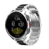 Strap-it® Polar Grit X stalen band (zilver/zwart)
