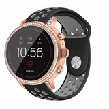 Strap-it® Fossil Gen 5e - 42mm sport band - zwart/grijs