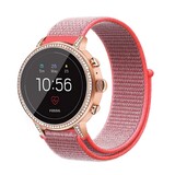 Strap-it® Fossil Gen 5e - 42mm nylon band (roze/rood)