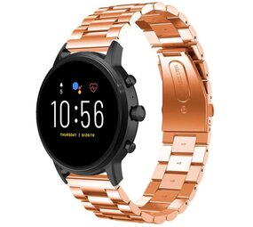 Strap-it® Fossil Gen 5 stalen band (rosé goud)