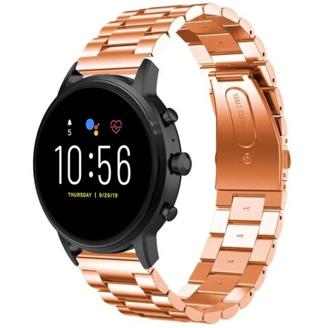 Strap-it® Strap-it Fossil Gen 5 stalen band (rosé goud)