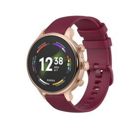Strap-it® Fossil Gen 6 (42mm) siliconen bandje (donkerrood)
