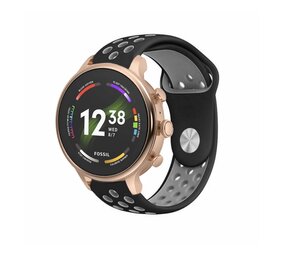Strap-it® Fossil Gen 6 (42mm) sport band (zwart/grijs) Strap-it® Fossil Gen 6 (42mm) sport band (zwart/grijs)
