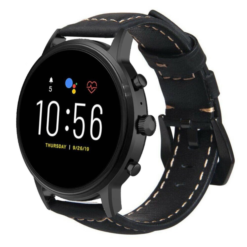 Strap-it® Strap-it Fossil Gen 5 leren band (zwart) Strap-it® Strap-it Fossil Gen 5 leren band (zwart)