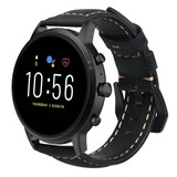 Strap-it® Fossil Gen 5 leren band (zwart)