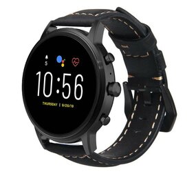 Strap-it® Fossil Gen 5 leren band (zwart) Strap-it® Fossil Gen 5 leren band (zwart)