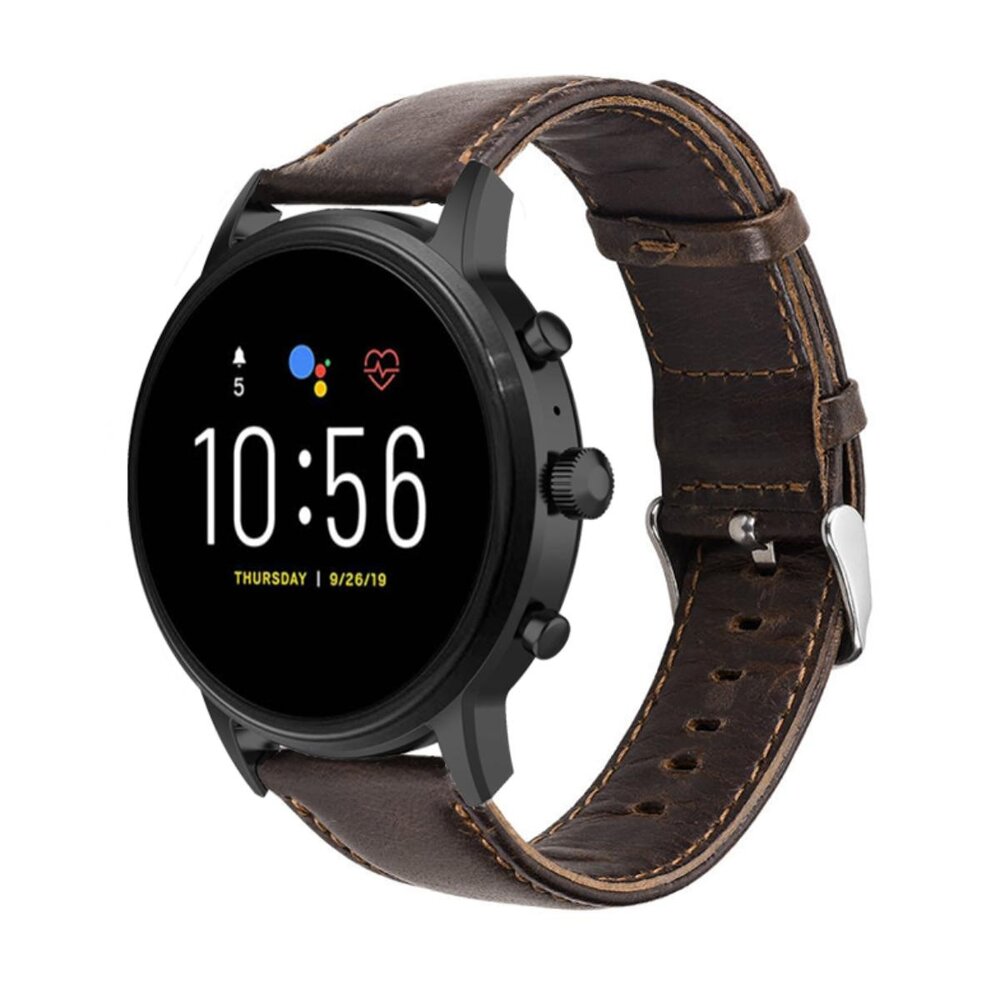 Strap-it® Strap-it Fossil Gen 5 leren band (donkerbruin)