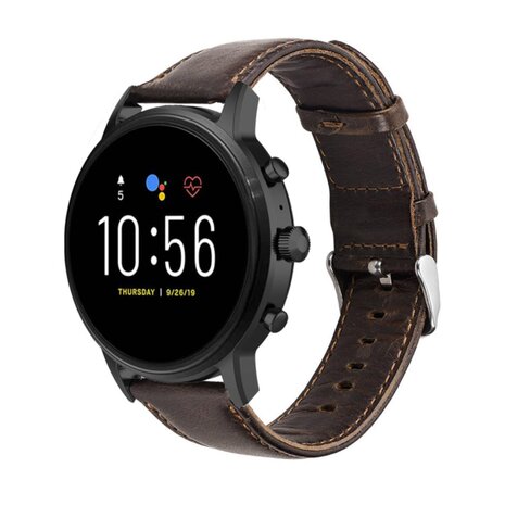 Strap-it® Strap-it Fossil Gen 5 leren band (donkerbruin)