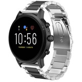 Strap-it® Fossil Gen 5 stalen band (zilver/zwart)