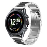 Strap-it® Fossil Gen 6 - 44mm stalen band (zilver/zwart)