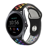 Strap-it® Fossil Gen 5e - 44mm sport band (zwart kleurrijk)