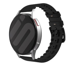 Strap-it® Fossil Gen 5e - 44mm siliconen / leren bandje (zwart)