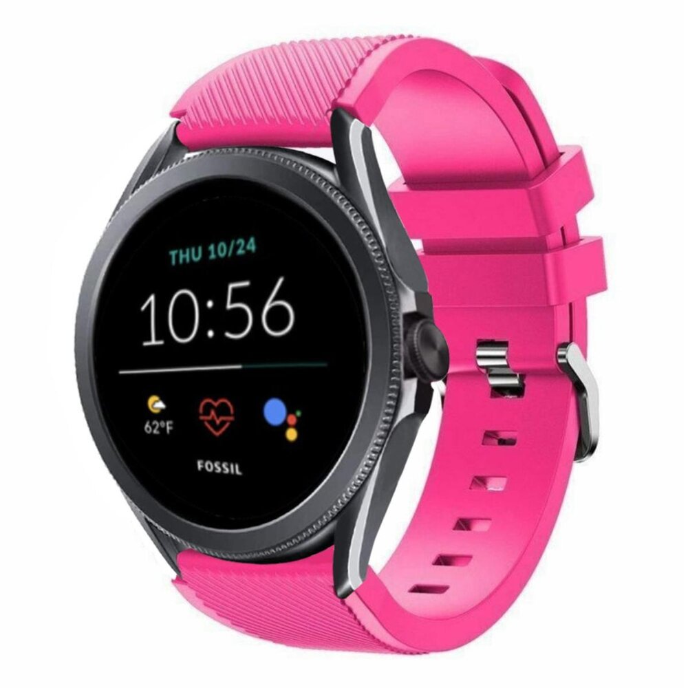 Strap-it® Strap-it Fossil Gen 5e - 44mm siliconen bandje (knalroze)