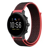 Strap-it® Fossil Gen 5 nylon band (zwart/koraal)