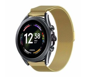 Strap-it® Fossil Gen 6 - 44mm Milanese band (goud)
