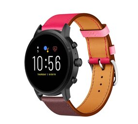 Strap-it® Fossil Gen 5 leren band (knalroze/roodbruin)