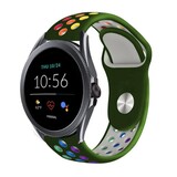 Strap-it® Fossil Gen 5e - 44mm sport band (legergroen kleurrijk)