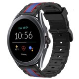 Strap-it® Fossil Gen 5e - 44mm Special Edition band (zwart/blauw)