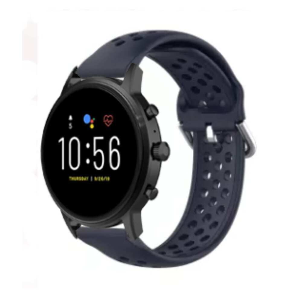 Strap-it® Strap-it Fossil Gen 5 siliconen bandje met gaatjes (donkerblauw)