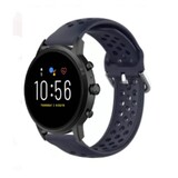 Strap-it® Fossil Gen 5 siliconen bandje met gaatjes (donkerblauw)