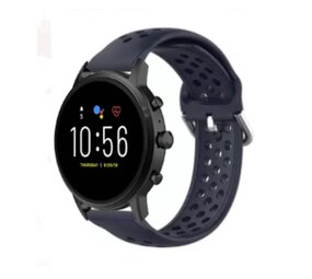 Strap-it® Fossil Gen 5 siliconen bandje met gaatjes (donkerblauw)