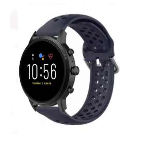 Strap-it® Strap-it Fossil Gen 5 siliconen bandje met gaatjes (donkerblauw)