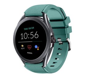 Strap-it® Fossil Gen 5e - 44mm siliconen bandje (dennengroen)