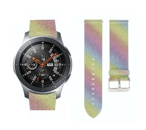Strap-it® Fossil Gen 5 leren glitter bandje (regenboog)