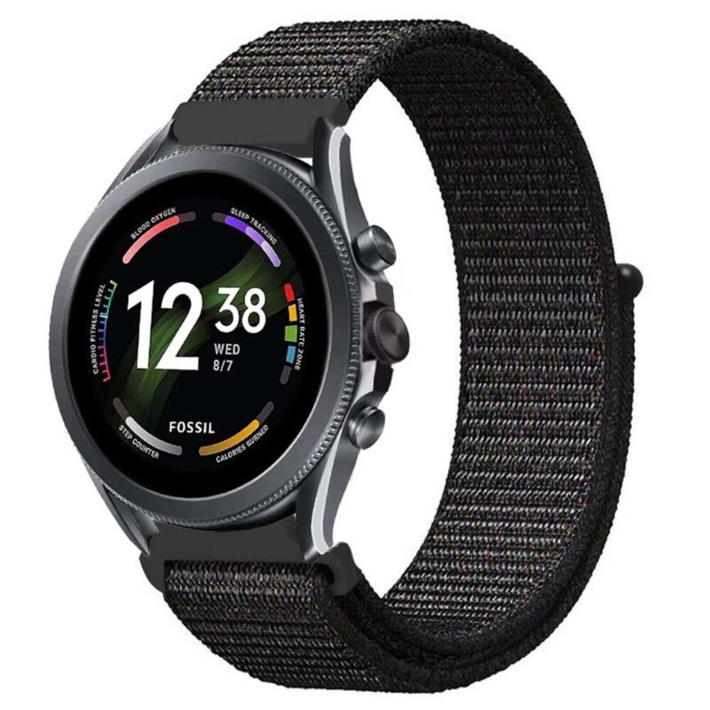Strap-it® Strap-it Fossil Gen 6 - 44mm nylon band (zwart)