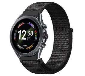 Strap-it® Fossil Gen 6 - 44mm nylon band (zwart)