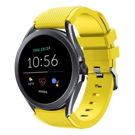 Strap-it® Strap-it Fossil Gen 5e - 44mm siliconen bandje (geel)