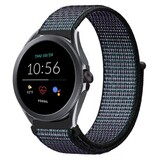 Strap-it® Fossil Gen 5e - 44mm nylon band (zwart/blauw)