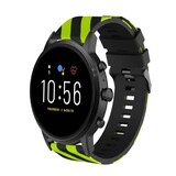 Strap-it® Fossil Gen 5 gestreept siliconen bandje (zwart/geel)