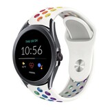 Strap-it® Fossil Gen 5e - 44mm sport band (wit kleurrijk)