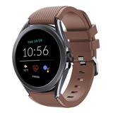Strap-it® Fossil Gen 5e - 44mm siliconen bandje (koffiebruin)