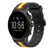 Strap-it® Fossil Gen 5 Special Edition band (zwart/geel)