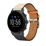 Strap-it® Fossil Gen 5 leren band (wit/donkerblauw)