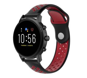 Strap-it® Fossil Gen 5 sport band (zwart/rood)