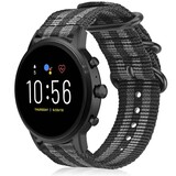 Strap-it® Fossil Gen 5 nylon gesp band (zwart/grijs)