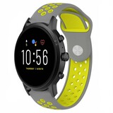 Strap-it® Fossil Gen 5 sport band (grijs/geel)