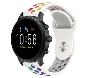 Strap-it® Fossil Gen 5 sport band (wit kleurrijk) Strap-it® Fossil Gen 5 sport band (wit kleurrijk)