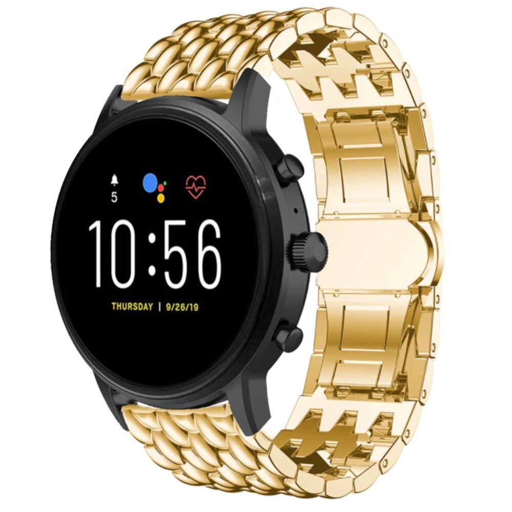 Strap-it® Strap-it Fossil Gen 5 stalen draak band (goud)