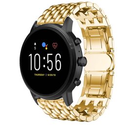Strap-it® Fossil Gen 5 stalen draak band (goud)