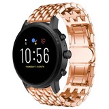 Strap-it® Fossil Gen 5 stalen draak band (rosé goud)