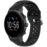 Strap-it® Fossil Gen 5 siliconen bandje met gaatjes (zwart)