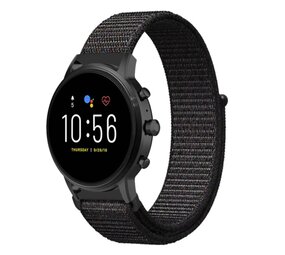 Strap-it® Fossil Gen 5 nylon band (zwart) Strap-it® Fossil Gen 5 nylon band (zwart)