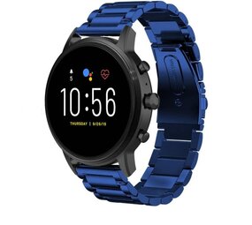Strap-it® Fossil Gen 5 stalen band (blauw)