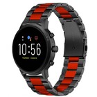 Strap-it® Strap-it Fossil Gen 5 stalen band (zwart/rood)