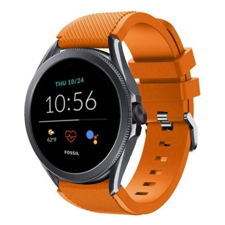 Strap-it® Strap-it Fossil Gen 5e - 44mm siliconen bandje  (oranje)