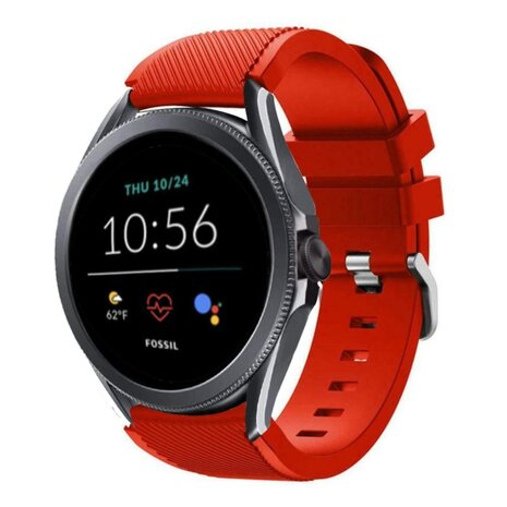 Strap-it® Strap-it Fossil Gen 5e - 44mm siliconen bandje (rood)